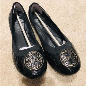 Tory Burch black patent leather flats